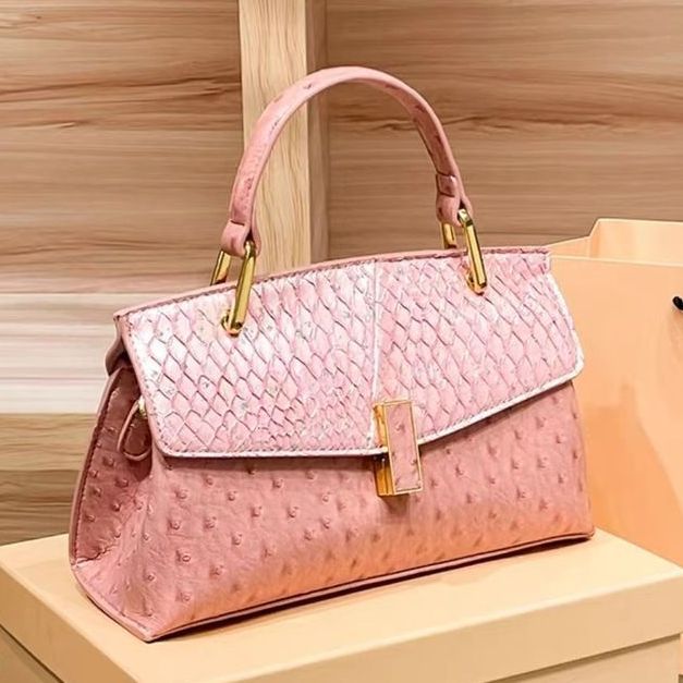 Women's Advanced Texture Real Fish Leather Kelly Bags