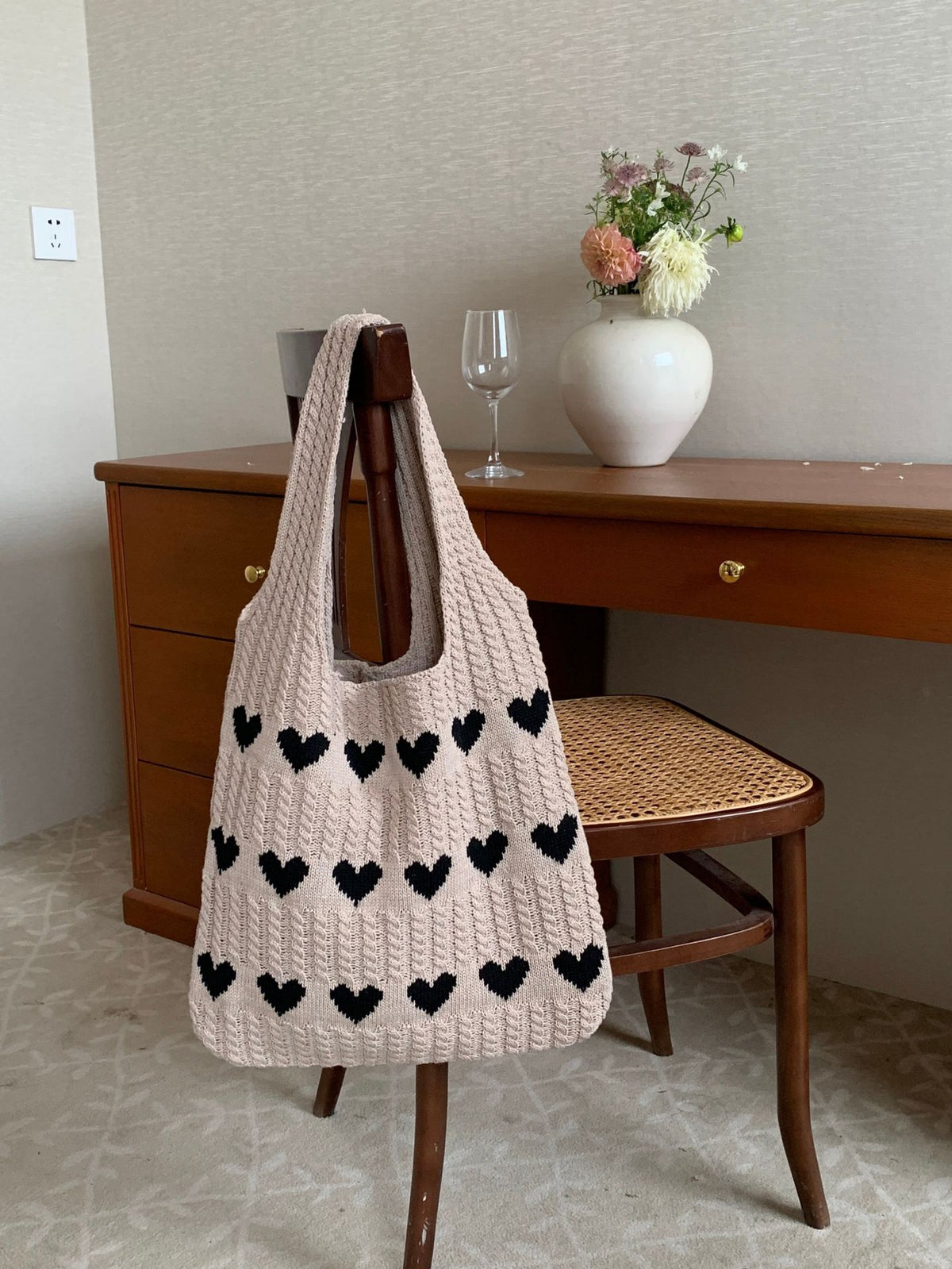 Women's Woven Love High-grade Exquisite Wool Portable Women's Shoulder Bag