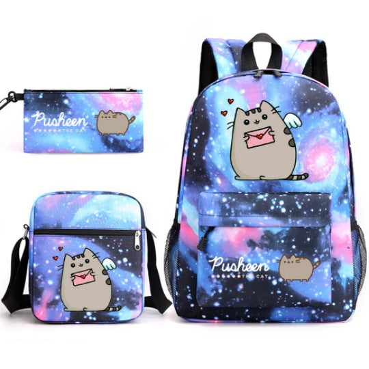 Women's & Men's & Fat Cat Three-piece Pencil Large Backpacks