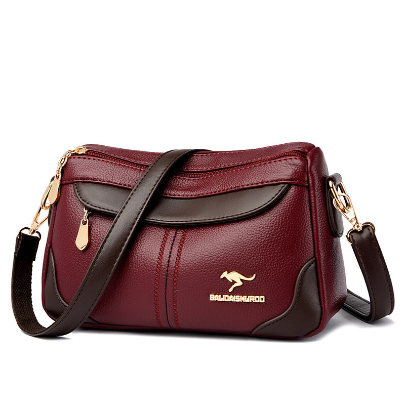 Women's Beautiful Unique Stitching Soft Leather Crossbody Bags