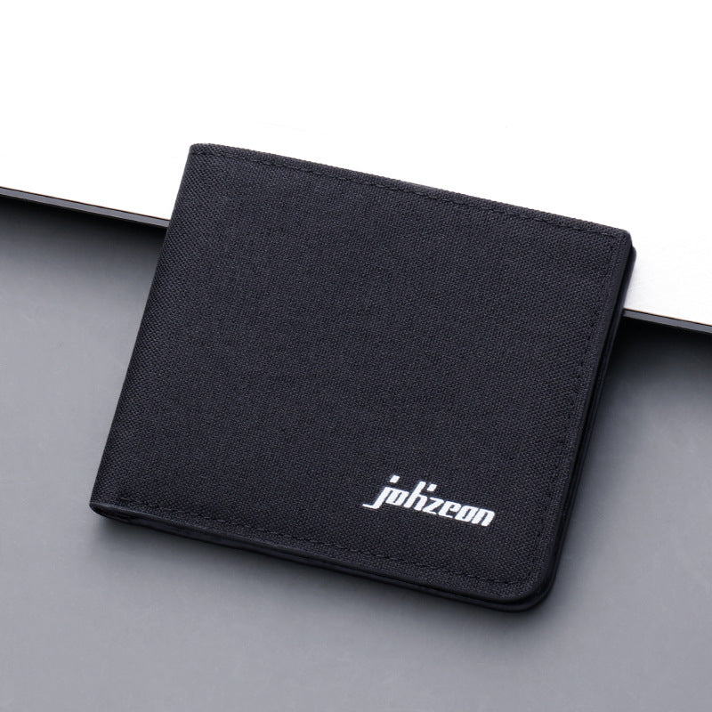Men's Short Canvas Multiple Slots Horizontal Denim Men's Wallet