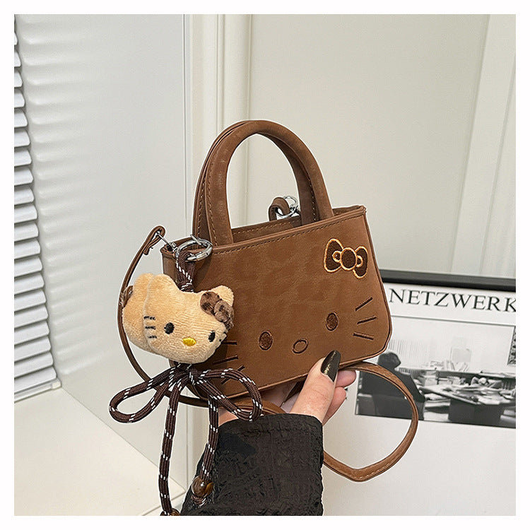 Women's Stylish Cute Cat Bow Embroidered Vintage Handbags