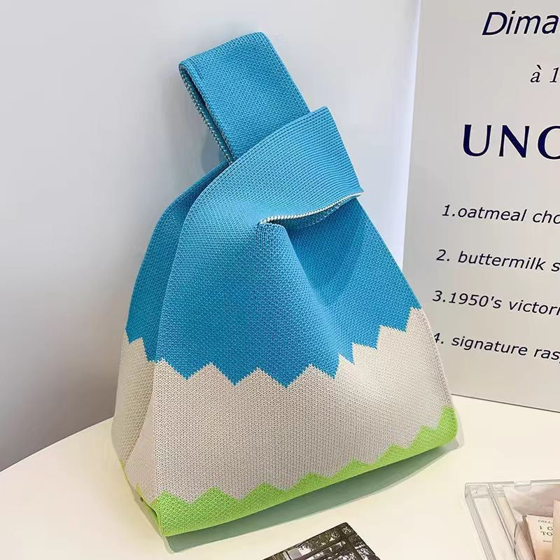 Fashion Style Knitted Hand Shopping Portable Women's Handbag