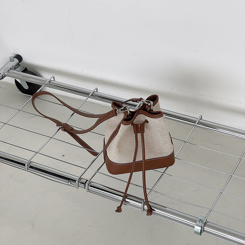 Creative Simple Fashion Canvas Stitching Portable Shoulder Bags