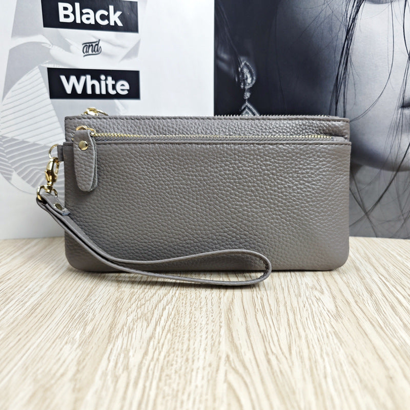 Women's Korean Genuine Leather Fashionable Zipper Wrist Coin Purses