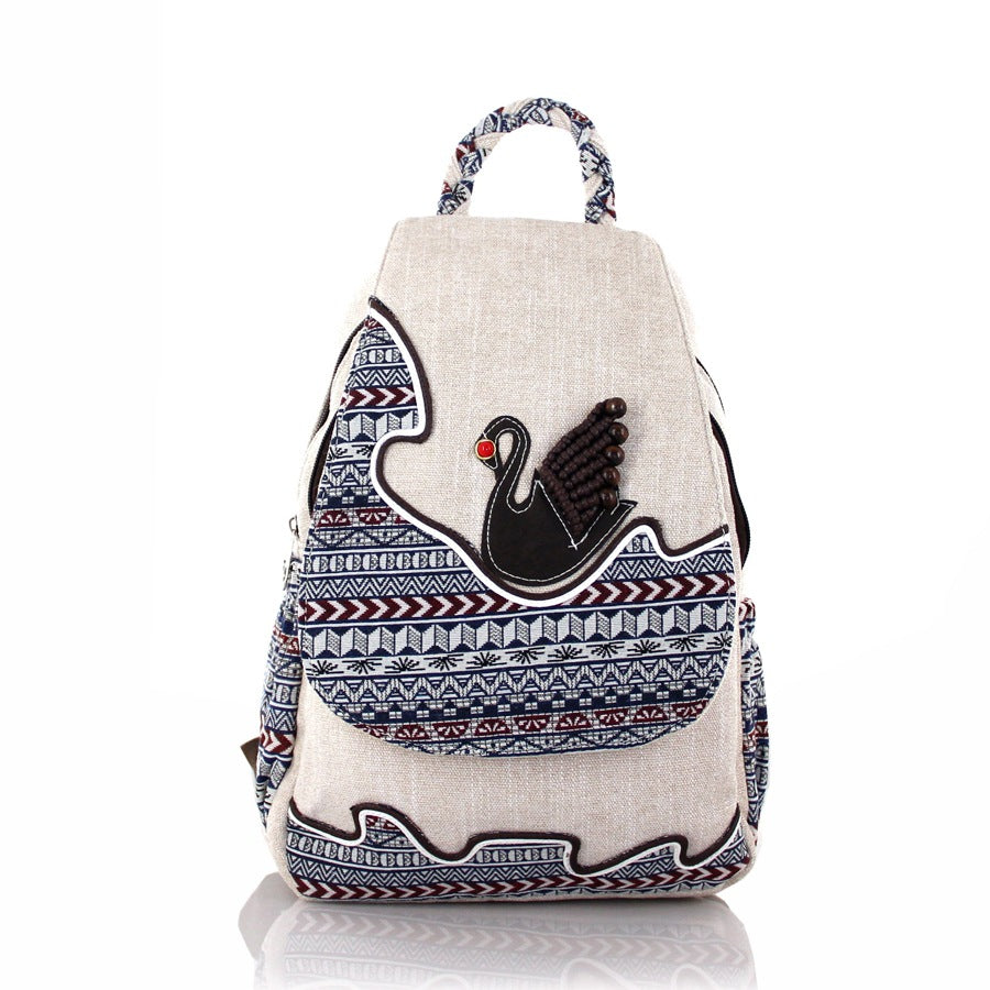 Women's Style Fresh Swan Woven Three-dimensional Double Bags