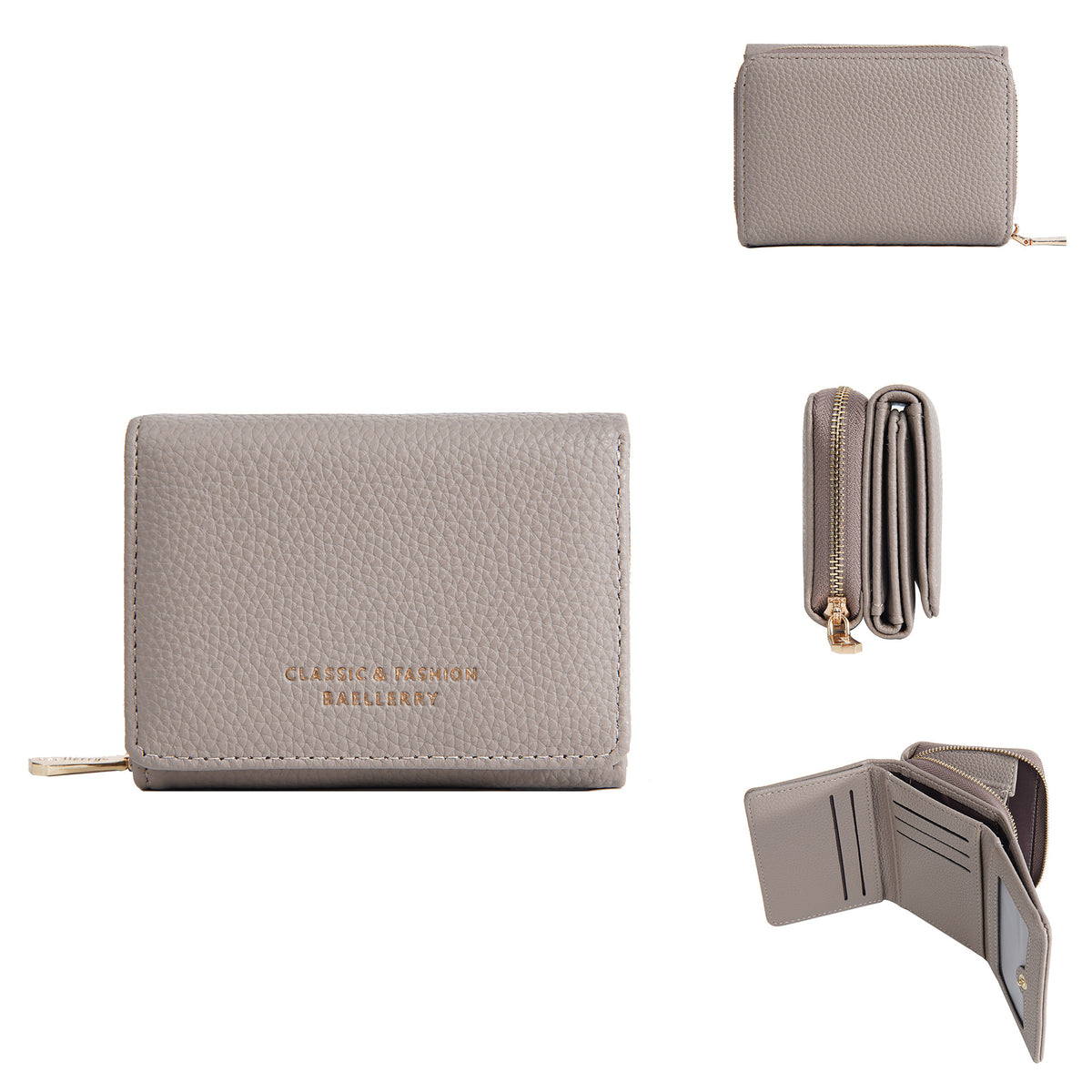 Women's Short Female Zipper Lychee Pattern Mini Coin Purses