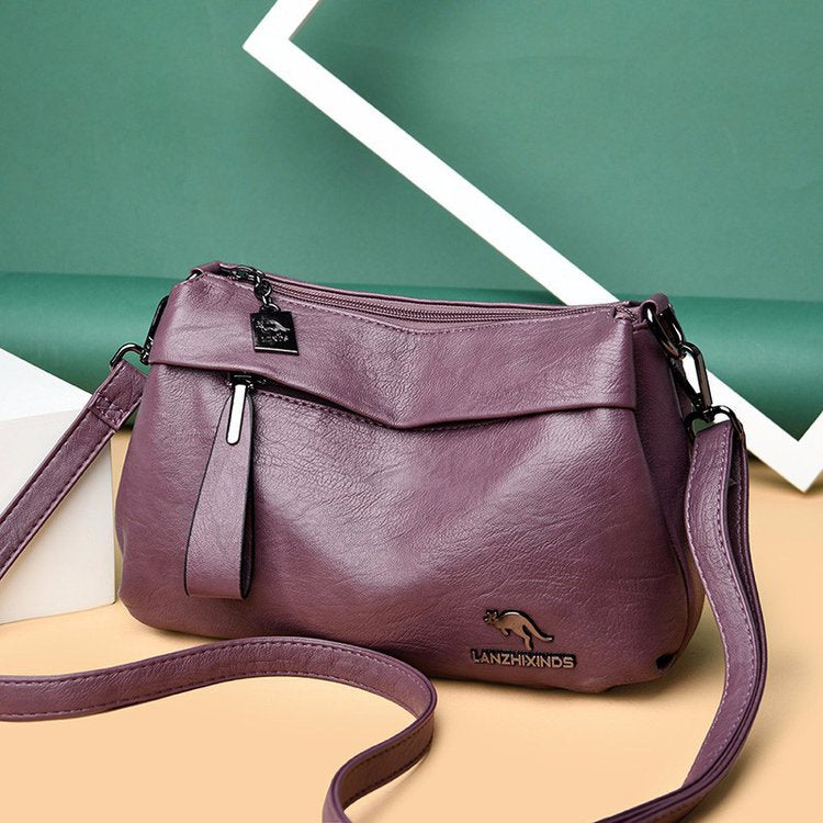 Women's Fashion Solid Color Soft Surface Large Crossbody Bags