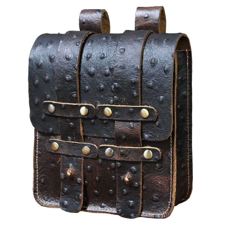Men's Top Layer Crazy Horse Skin Cowhide Trendy Men's Chest Bags