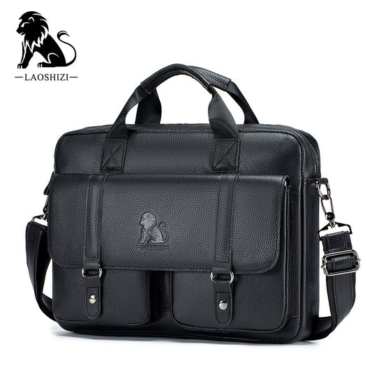 Men's Cowhide First Layer Computer Business Large Men's Briefcases