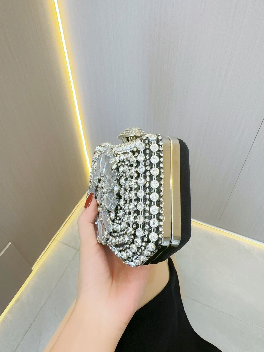 Women's Banquet Full Diamond Clutch Rhinestone Cheongsam Dinner Evening Bags