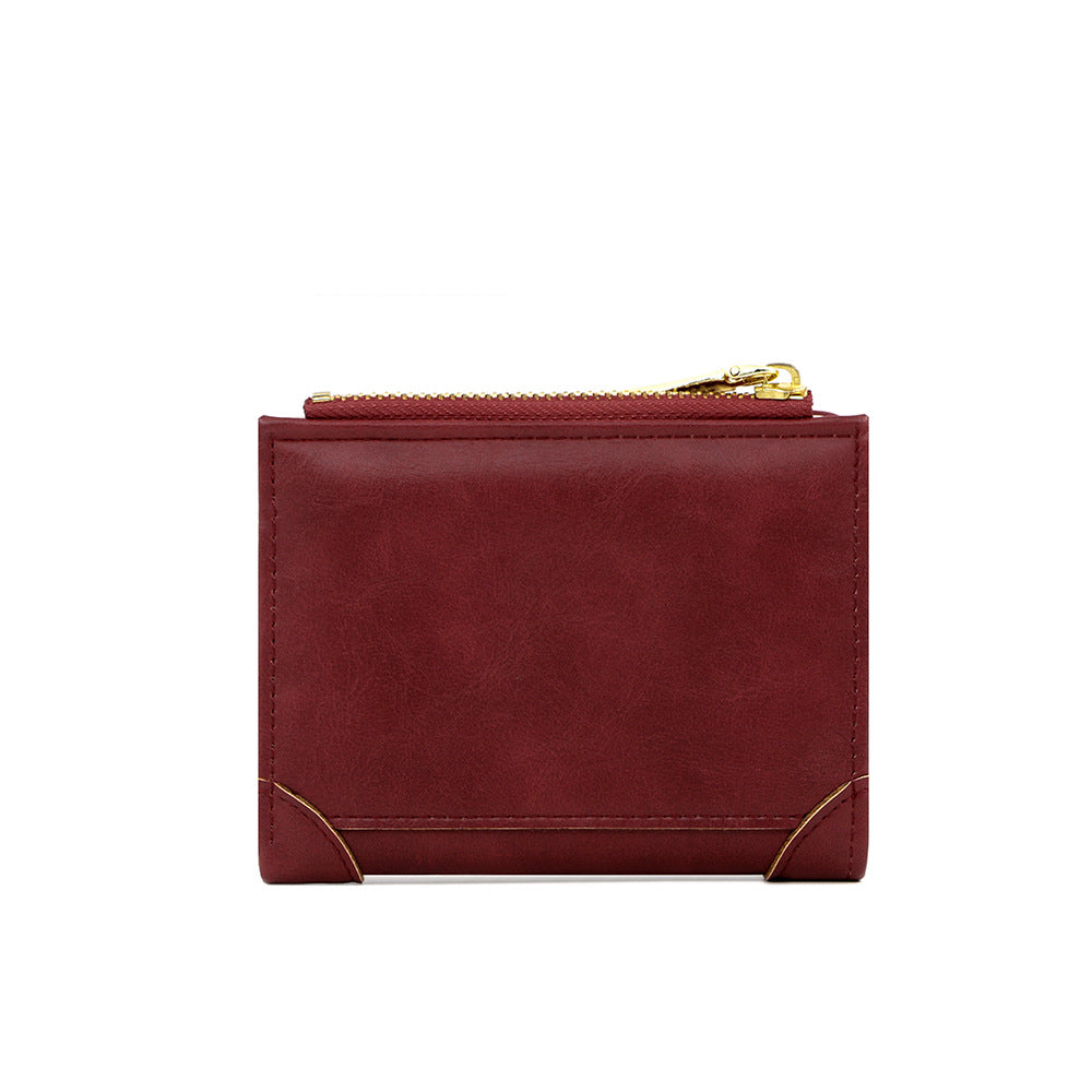 Women's Retro Oily Leather Multiple Slots Fashion Purses
