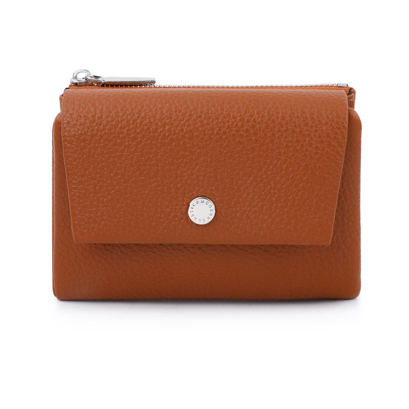 Women's Leather Magnetic Portable Pocket Flip Storage Ladies Wallet