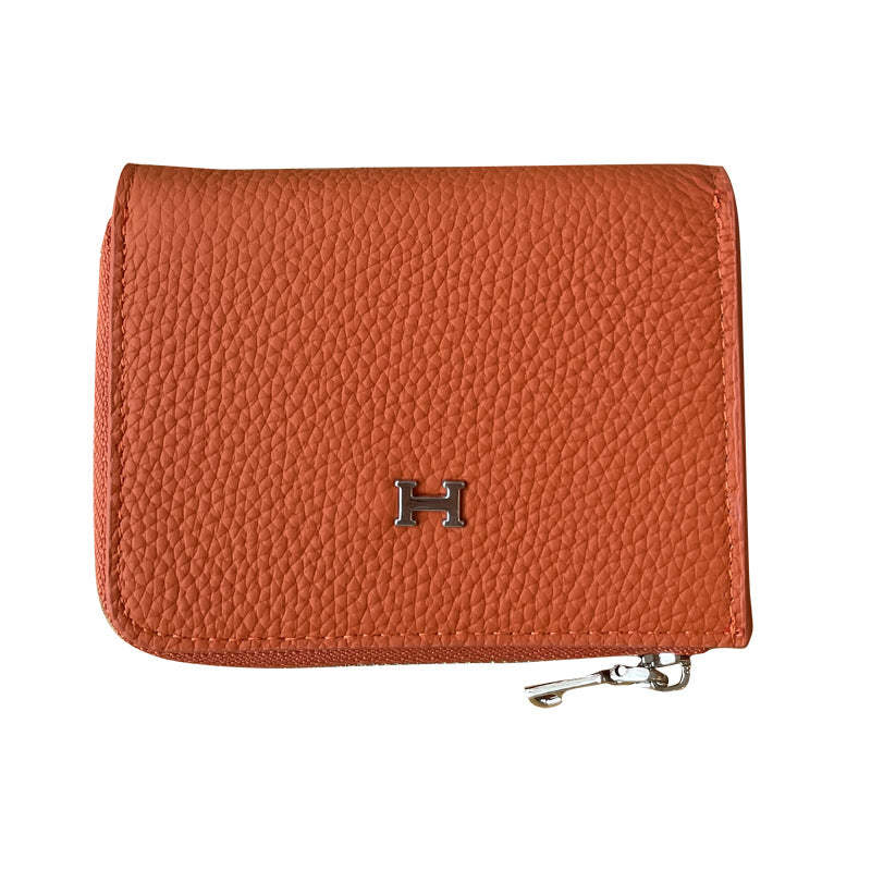 Women's Short Cowhide Integrated Light Gathering Wealth Ladies Wallet