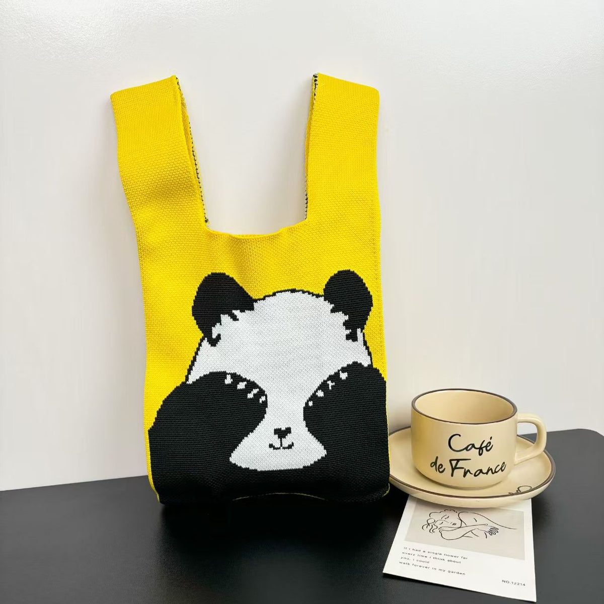 Women's Cute Panda Knitted Gift Niche High-grade Women's Handbag
