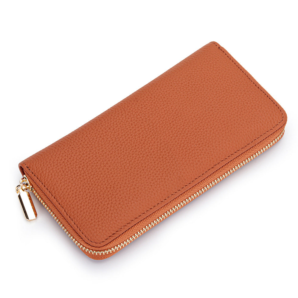 Women's & Men's & Pure Cowhide Long Clutch Large Ladies Wallets