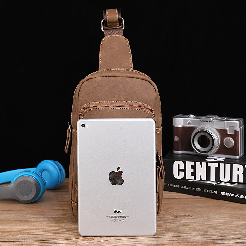 Men's Korean Style Cycling Crazy Horse Leather Bags