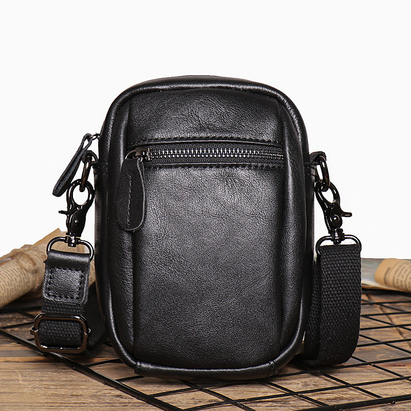 Men's Retro Leather Matte Multifunctional Mobile Men's Messenger Bags