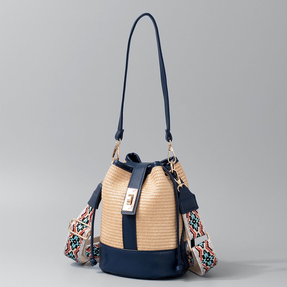 Women's Hand-woven Niche Straw Daily Commuter Portable Shoulder Bags