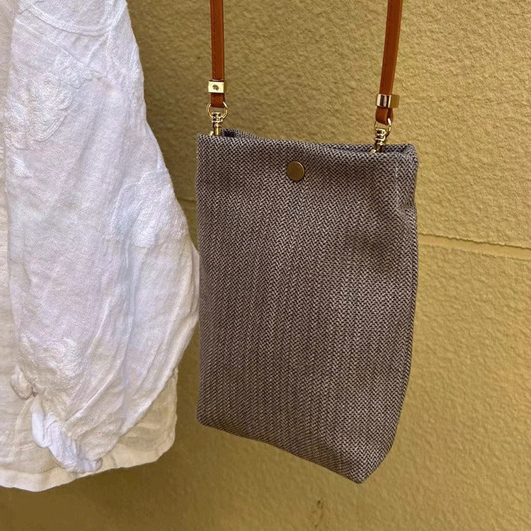 Women's Artistic Cotton Linen Mobile Canvas Mini Crossbody Bags