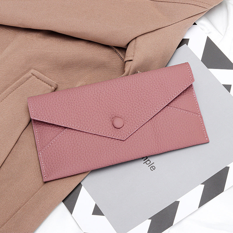 Women's Long Genuine Leather Soft Banknote Clip Ladies Wallet