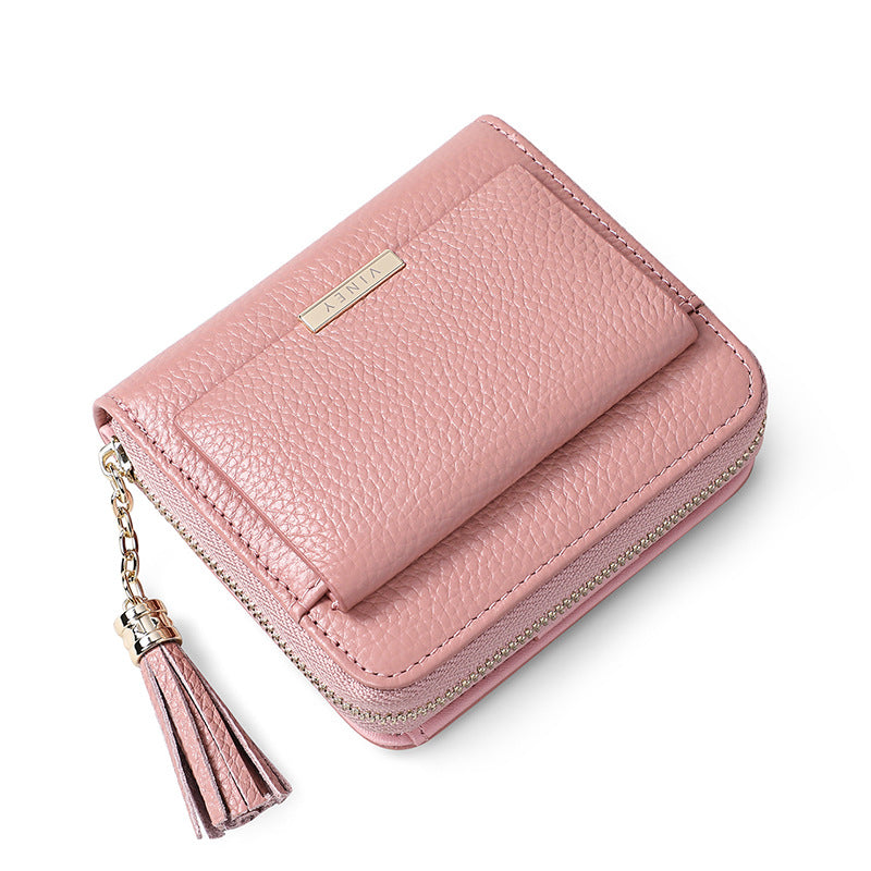 Women's Leather Couple Korean Style Tassel Mini Purses