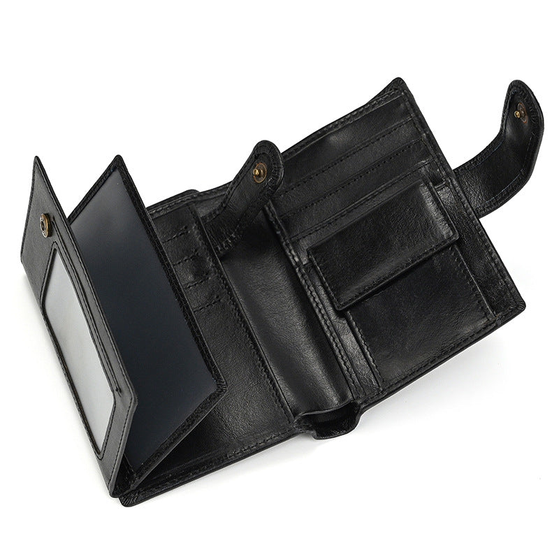 Multiple Slots First Layer Cowhide Oily Bags