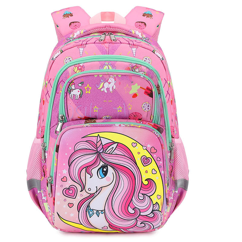 Primary Burden Relief Spine Protection Unicorn First-class Cartoon Elementary School Students' Schoolbags