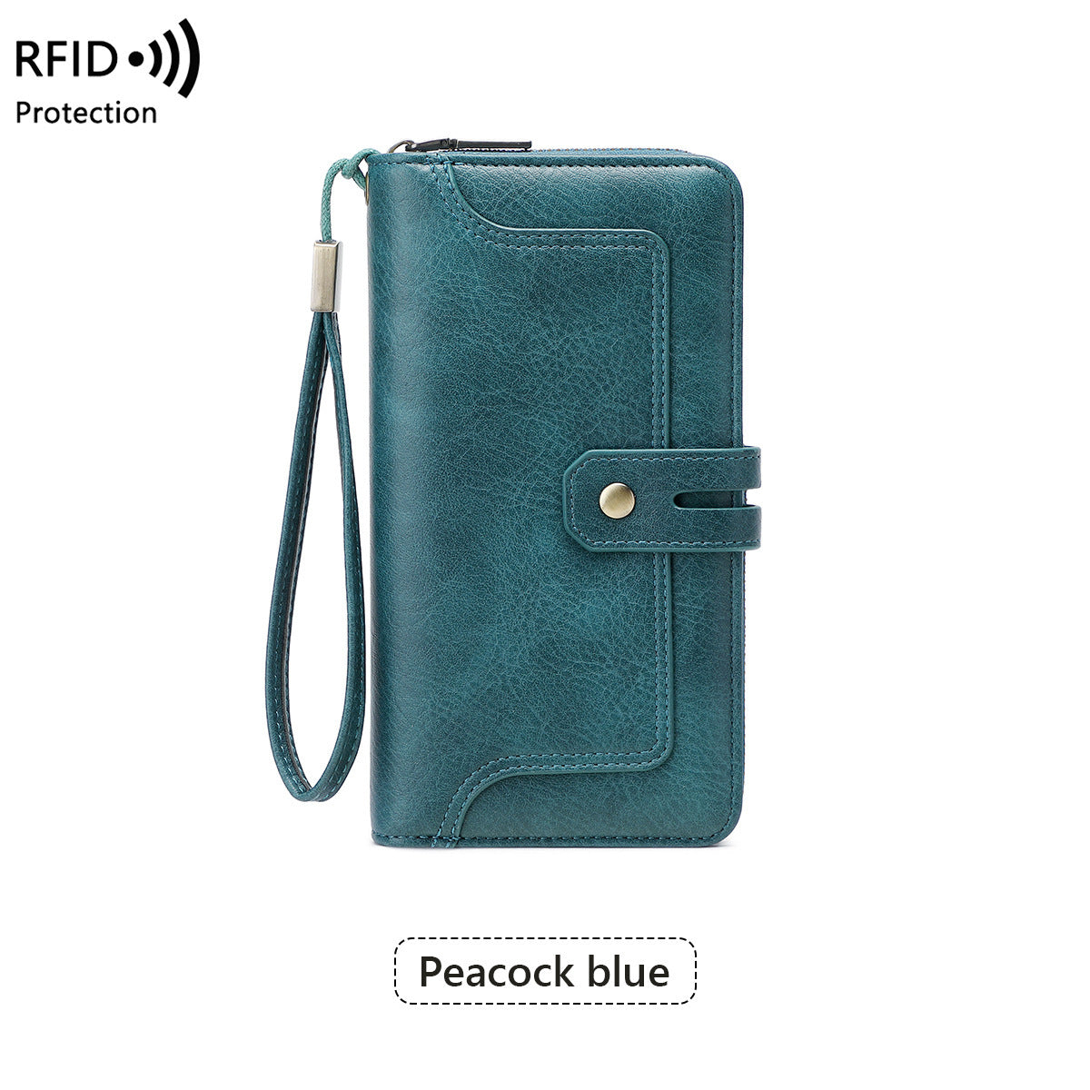 Women's Swiping Printing Contrast Color Retro Long Ladies Wallet