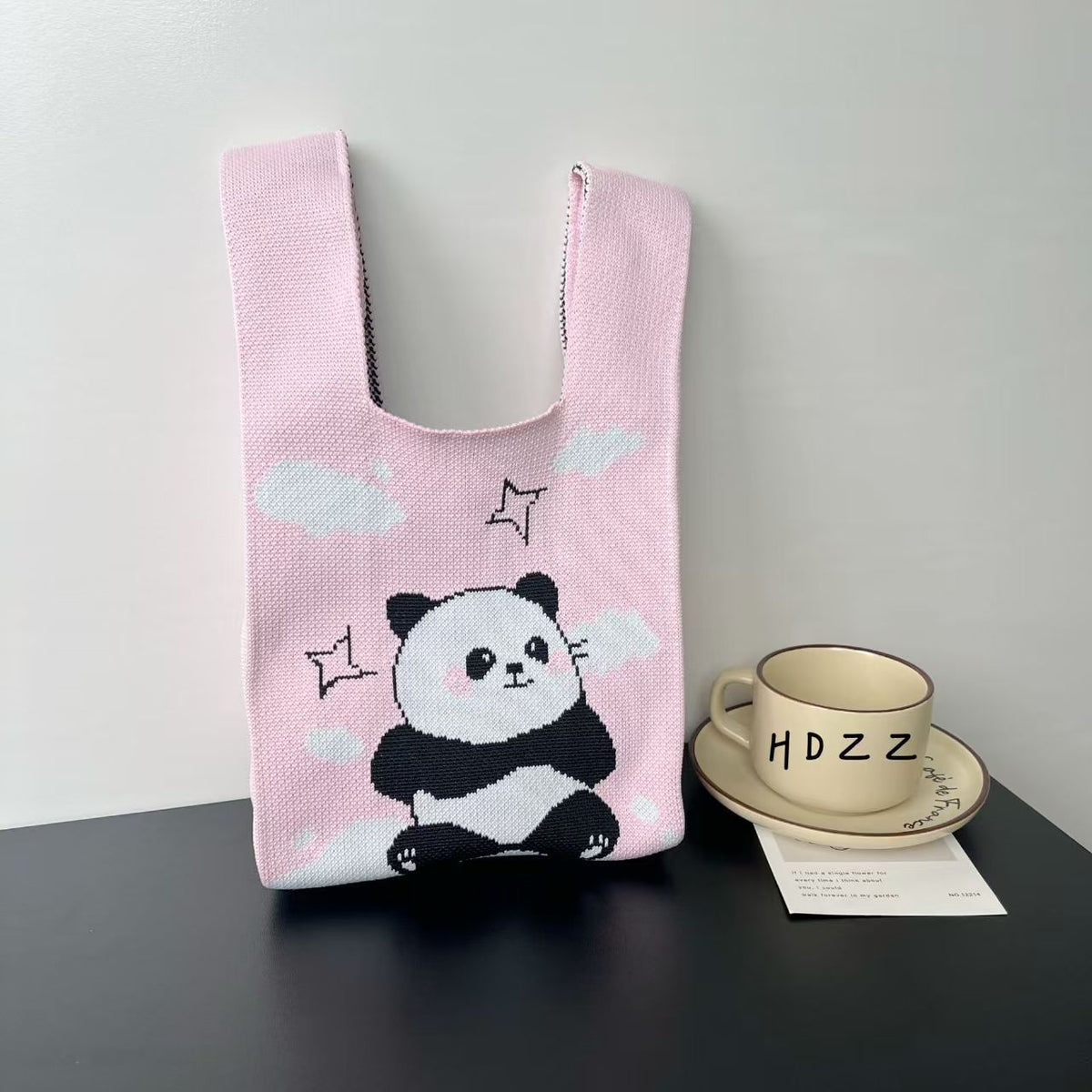 Women's Cute Panda Knitted Gift Niche High-grade Women's Handbag