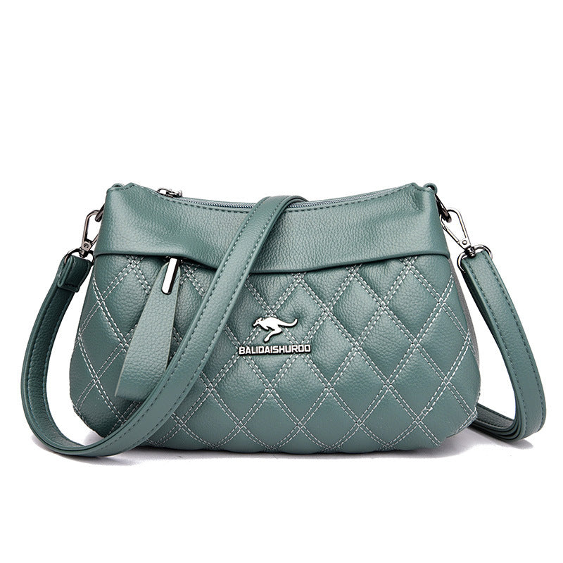 Women's Soft Leather Rhombus Fashion Large Capacity Crossbody Bags