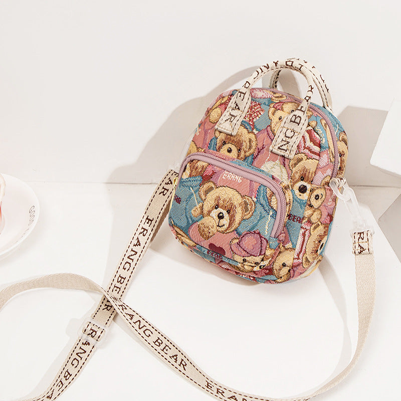Bear Attachment Embroidery Pattern Female Creative Bags