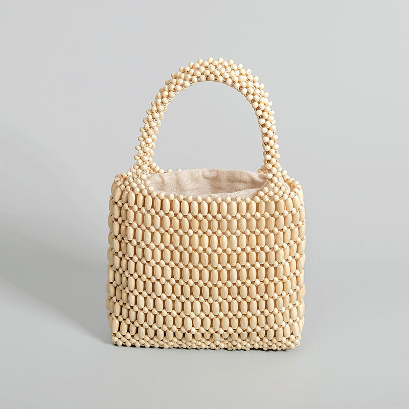 Women's Bead Woven Summer Niche Design Portable Handbags