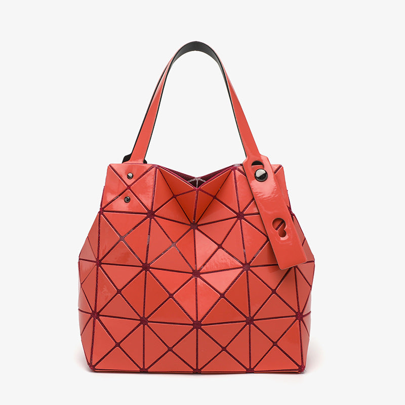 Women's Diamond Box Geometric Portable Trendy Triangle Shoulder Bags