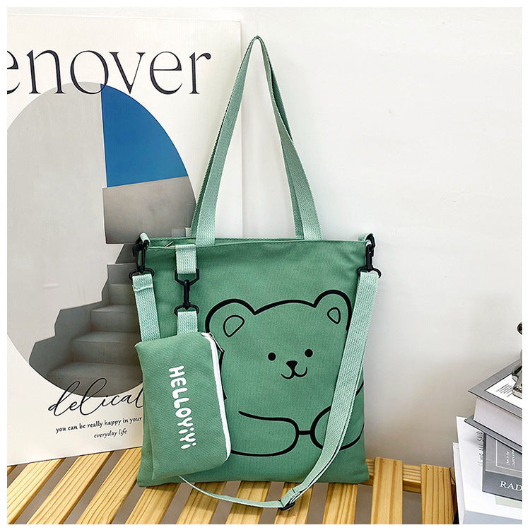 Women's Fashion Woven Pencil Canvas Cram Versatile Bags