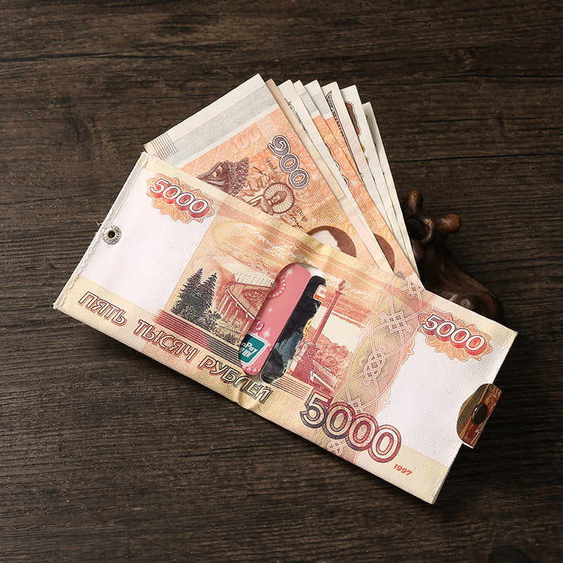 Men's Canvas Money Printing Creative Gift Card Holder