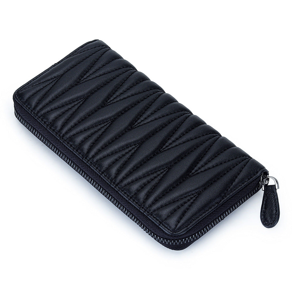 Women's Long Genuine Leather Multiple Slots Sheepskin Large Ladies Wallets