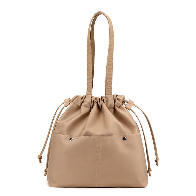 Drawstring Shopping Lightweight Waterproof Nylon Trendy Shoulder Bags