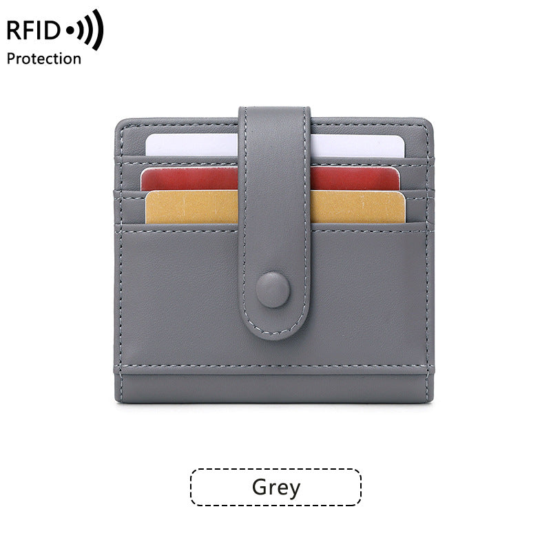 Women's Compact Portable Swiping Short Solid Color Coin Purses
