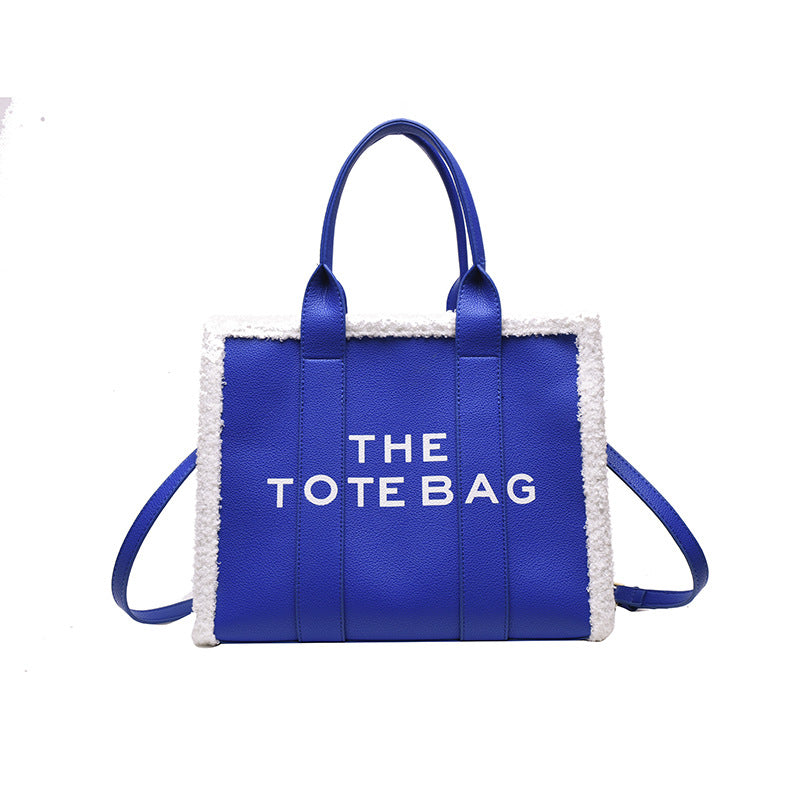 Lamb Wool Fashion Large Portable Lady's Handbags