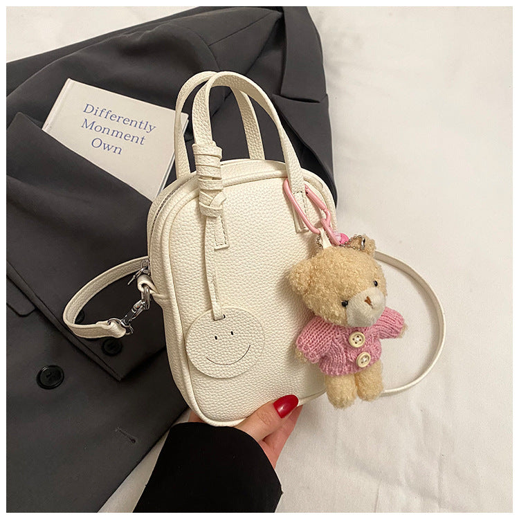 Women's Fashion Lychee Pattern Portable Fashionable Retro Commuter Women's Shoulder Bag