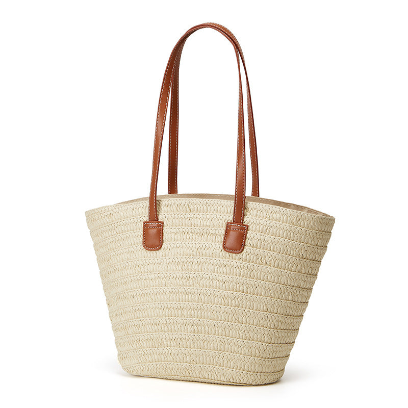 Large Capacity Straw Leisure Woven Seaside Holiday Vegetable Women's Shoulder Bag