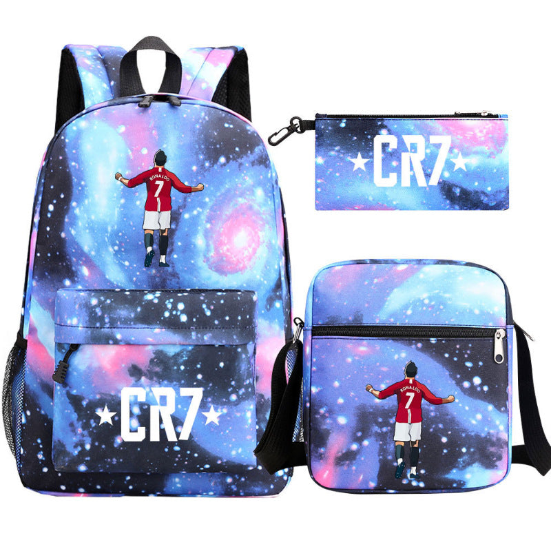 Women's & Men's & Football Star Junior Three-piece Suit Backpacks