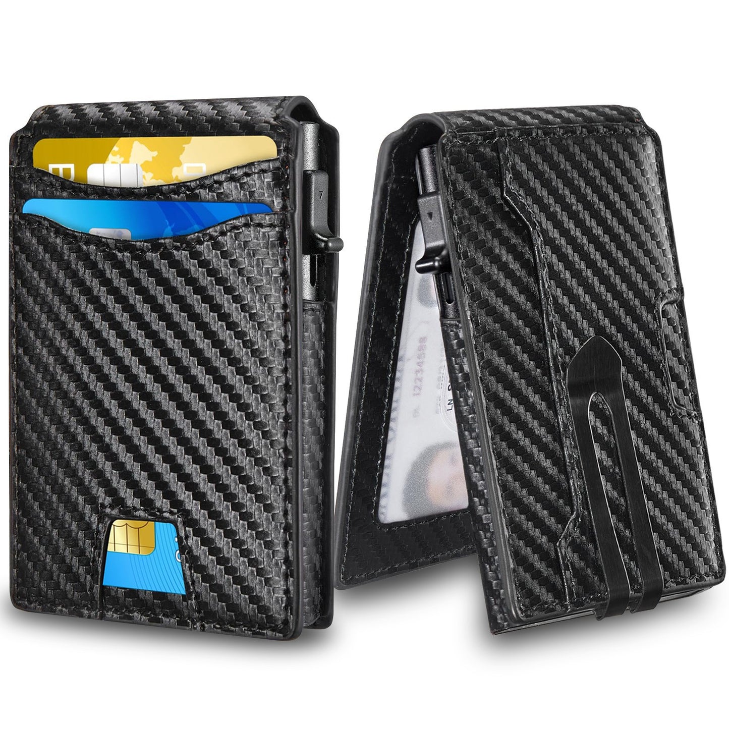 Men's Carbon Fiber Leather Soft Swiping High Men's Wallets