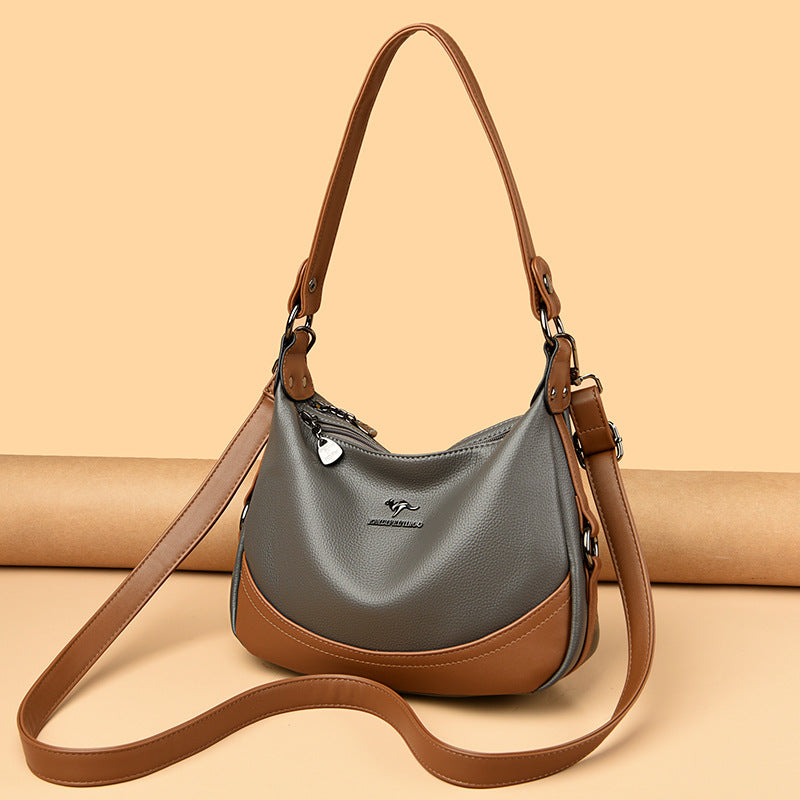 Women's Fashion Classy Mom Female Contrast Color Shoulder Bags