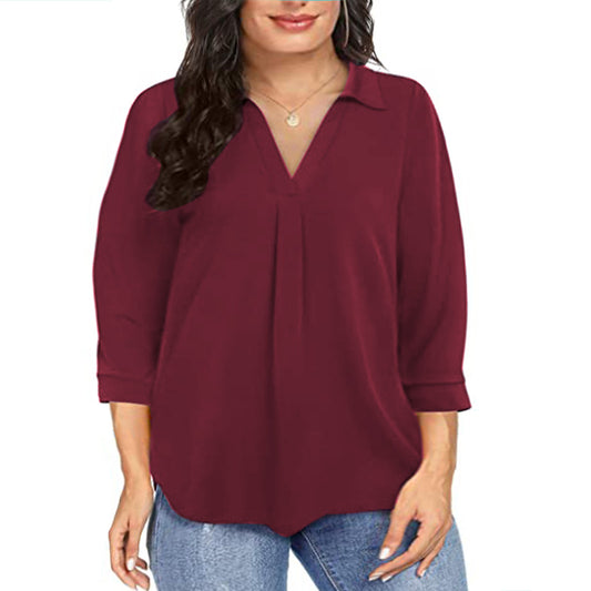 Women's Chiffon Pullover Loose Sleeves Shirt Blouses