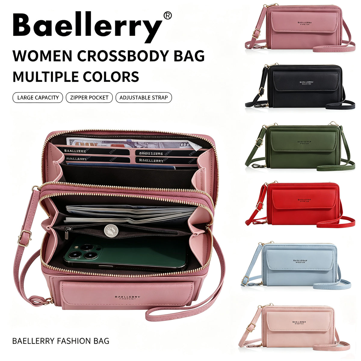Women's Long Korean Double Zipper Fashionable Mobile Ladies Wallet