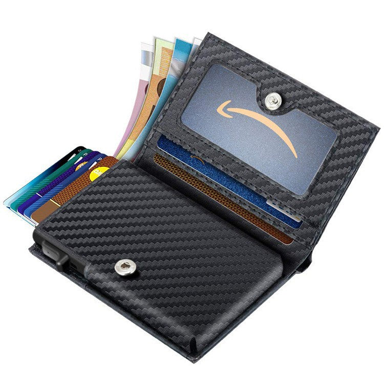 Men's Leather Aluminum Alloy Box Clamp Double Men's Wallets