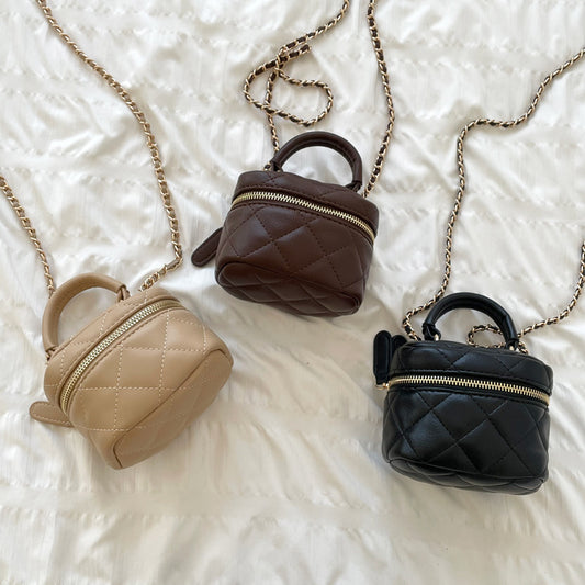 Women's Fashion Chain Box Mini Diamond Quilted Crossbody Bags