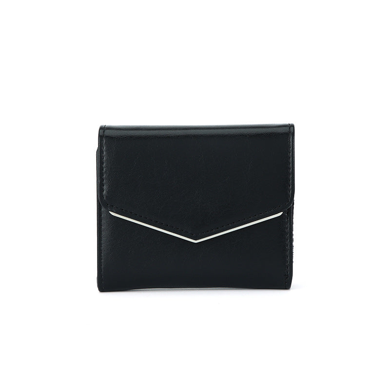 Women's Simple Fresh Clutch Leather Short Exquisite Ladies Wallet